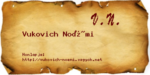 Vukovich Noémi névjegykártya